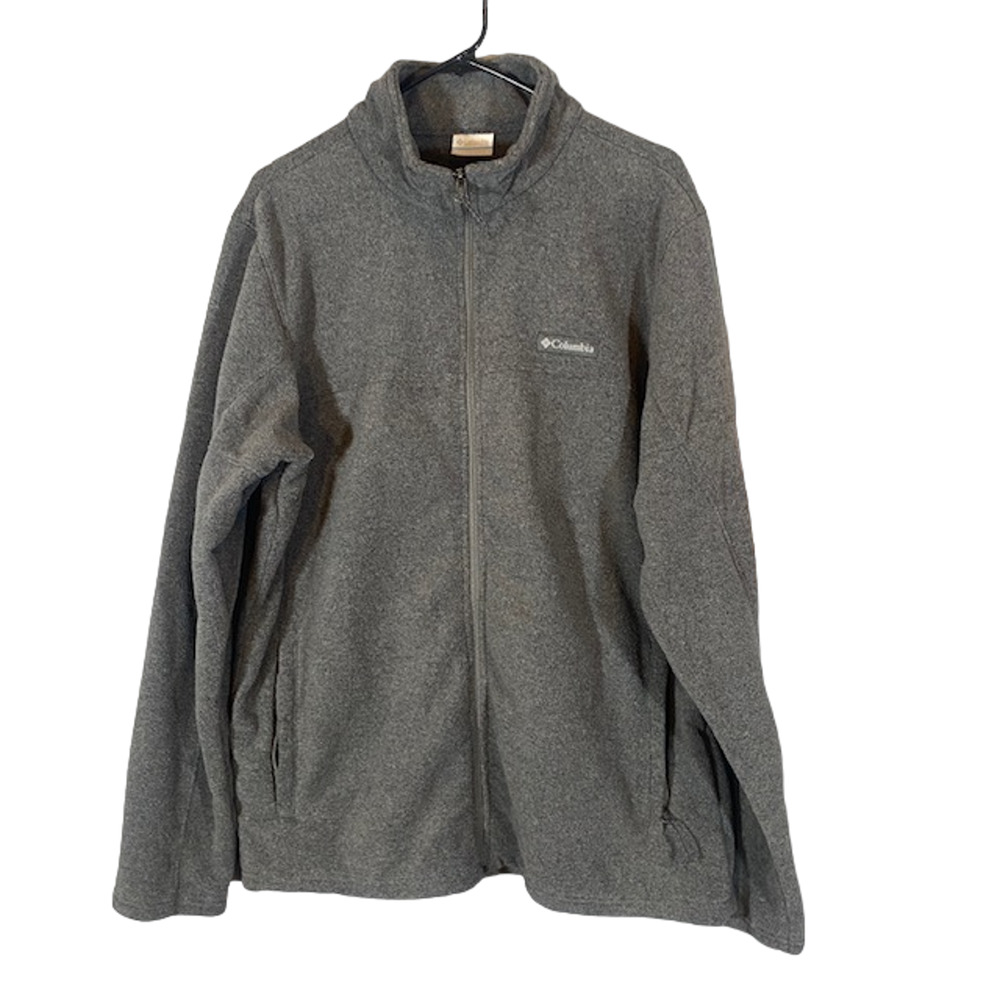 Columbia Gray Steens Mountain Fleece Long Sleeve Full Zip Jacket Mens Sz L